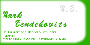 mark bendekovits business card